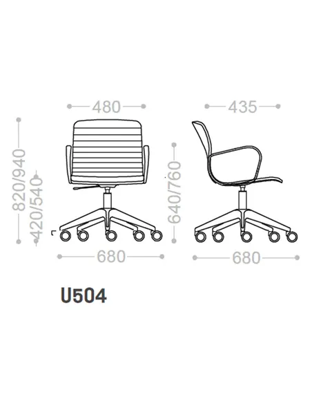 Кресло VAGHI UNION GUEST U504L, для посетителей, тканевое