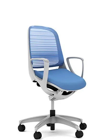 Крісло Okamura Luce Aqua Blue для оператора з підлокітниками