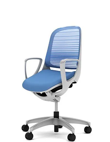 Крісло Okamura Luce Aqua Blue для оператора з підлокітниками