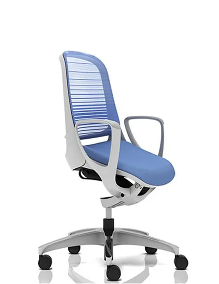 Крісло Okamura Luce Aqua Blue для оператора з підлокітниками