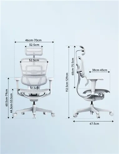 Крісло ERGOHUMAN ULTRA (EHU-AG-HAM-4D, сітка T-168-B2 NATURAL), ергономічне