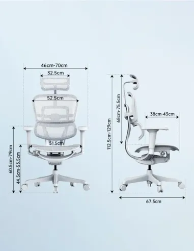 Кресло ERGOHUMAN ULTRA GAMING AURORA WHITE геймерское