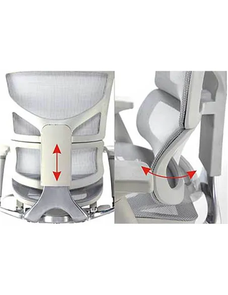 Крісло HOOKAY SAIL 2 GREY (RSA2M01-G), ергономічне, з підставкою для ніг