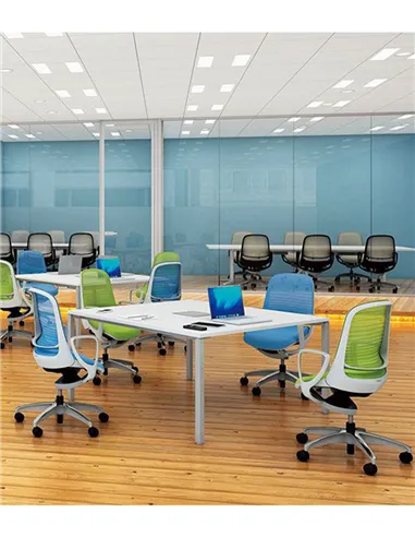 Крісло Okamura Luce Aqua Blue для оператора з підлокітниками