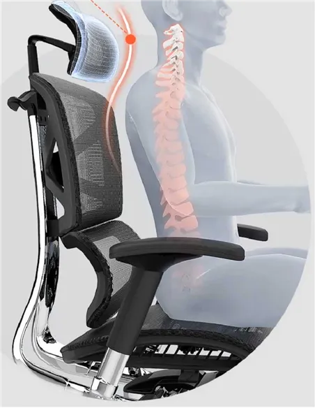 Крісло HOOKAY SHARP GREY (HSRM01-G), для керівника, ергономічне