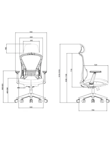Крісло KRESLALUX K2-GH GREY, ергономічне