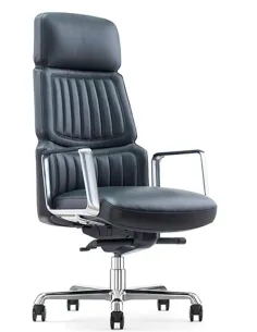 Крісло CRONUS A2411-P для керівника, шкіряне, чорний колір