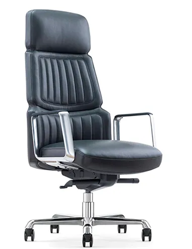 Крісло CRONUS A2411-P для керівника, шкіряне, чорний колір