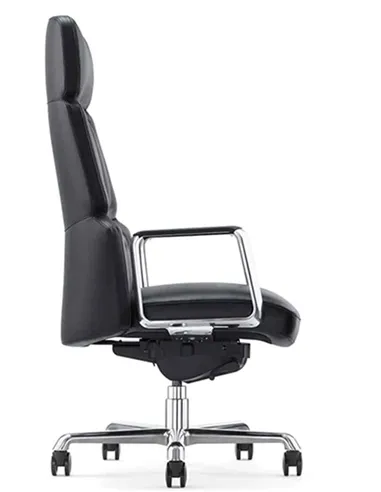Крісло CRONUS A2411-P для керівника, шкіряне, чорний колір