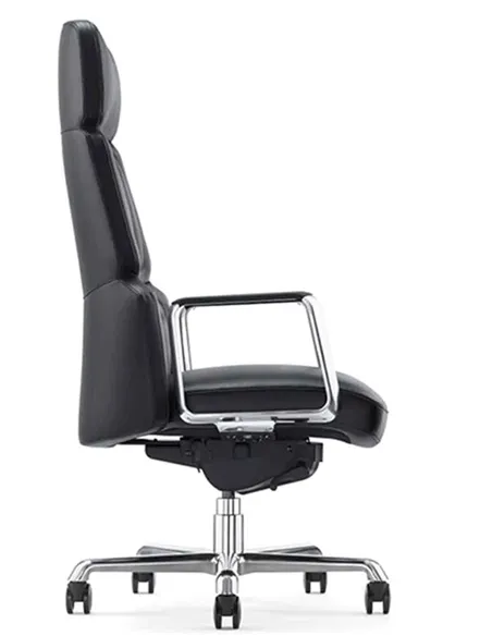 Крісло CRONUS A2411-P для керівника, шкіряне, чорний колір