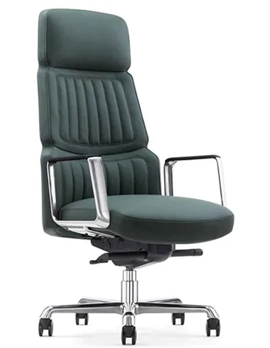 Крісло CRONUS A2411-P для керівника, шкіряне, чорний колір