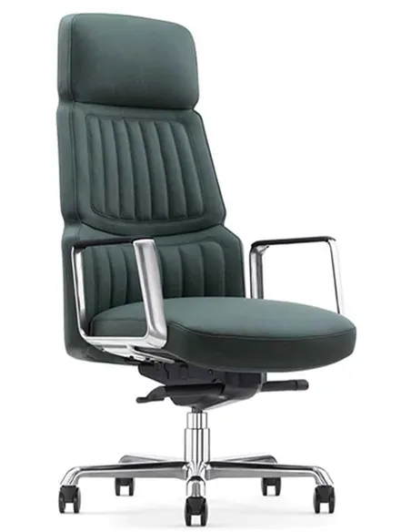 Крісло CRONUS A2411-P для керівника, шкіряне, чорний колір