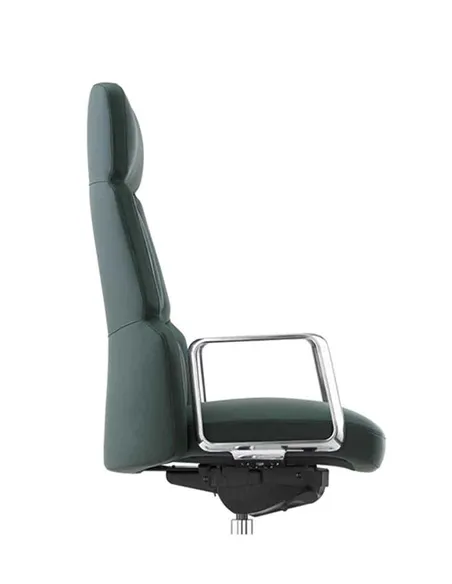 Крісло CRONUS A2411-P для керівника, шкіряне, чорний колір