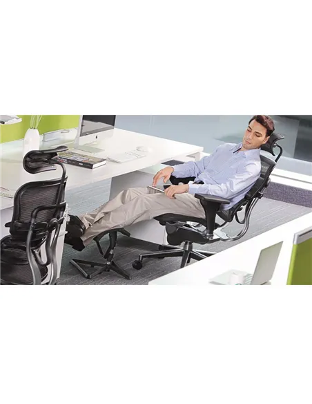 Підставка для ніг COMFORT OTTOMAN GREY з регулюванням висоти, сітчаста