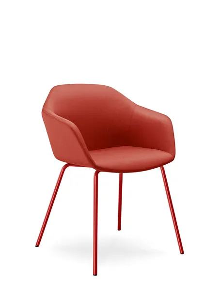 Конференц-крісло LD SEATING RIVA RI-02 SIGNAL RED на ніжках