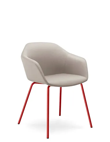 Конференц-крісло LD SEATING RIVA RI-02 SIGNAL RED на ніжках