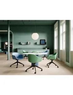 Конференц-крісло LD SEATING RIVA RI-02, F02-WH, на колесах 2