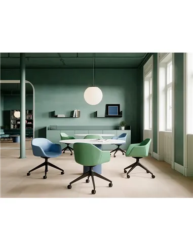 Конференц-крісло LD SEATING RIVA RI-02, F02-WH, на колесах