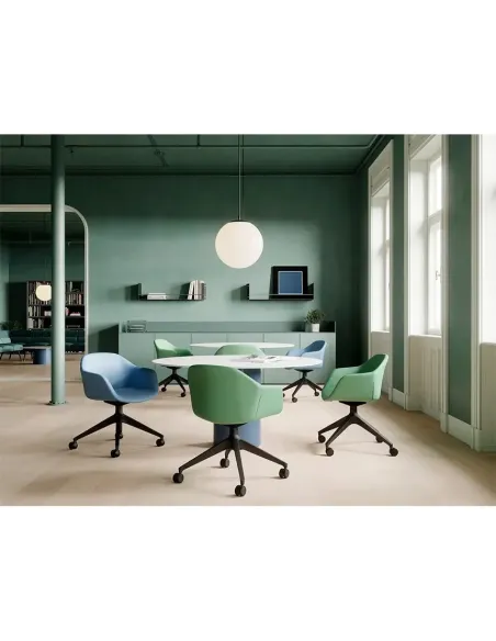 Конференц-крісло LD SEATING RIVA RI-02, F02-WH, на колесах