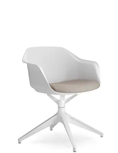 Крісло для відвідувача LD SEATING RIVA RI-01, F01-WH, з м'яким сидінням