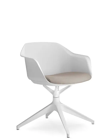 Крісло для відвідувача LD SEATING RIVA RI-01, F01-WH, з м'яким сидінням