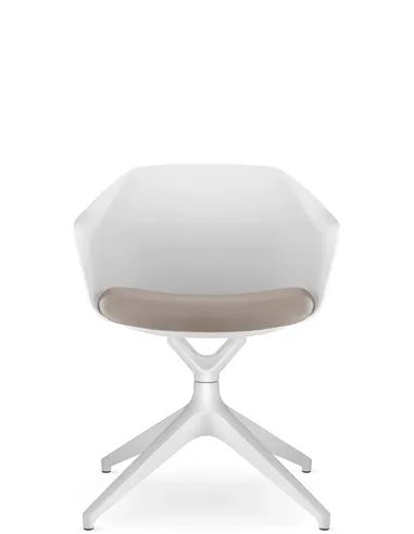 Крісло для відвідувача LD SEATING RIVA RI-01, F01-WH, з м'яким сидінням