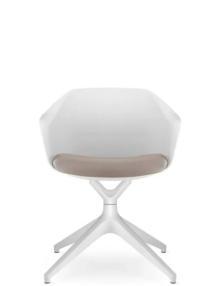 Крісло для відвідувача LD SEATING RIVA RI-01, F01-WH, з м'яким сидінням