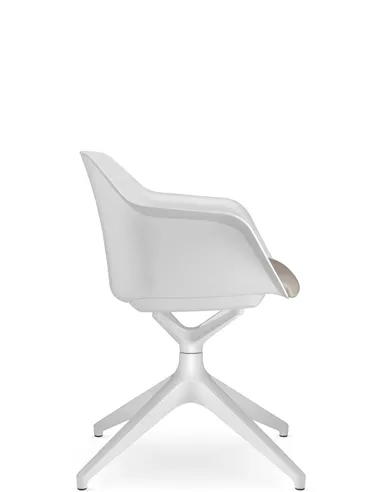 Крісло для відвідувача LD SEATING RIVA RI-01, F01-WH, з м'яким сидінням