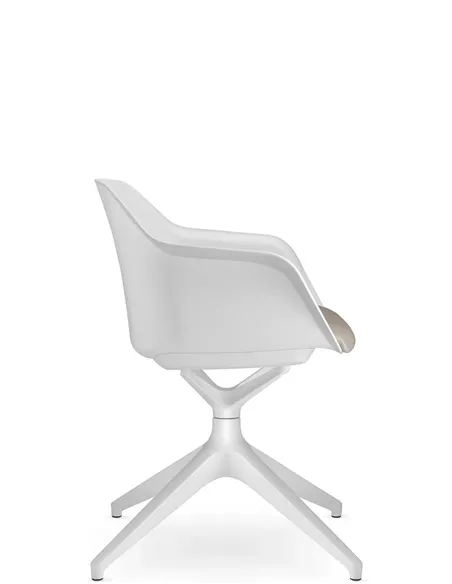 Крісло для відвідувача LD SEATING RIVA RI-01, F01-WH, з м'яким сидінням