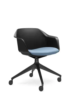 Крісло для відвідувача LD SEATING RIVA RI-01, F02-BL, з м'яким сидінням