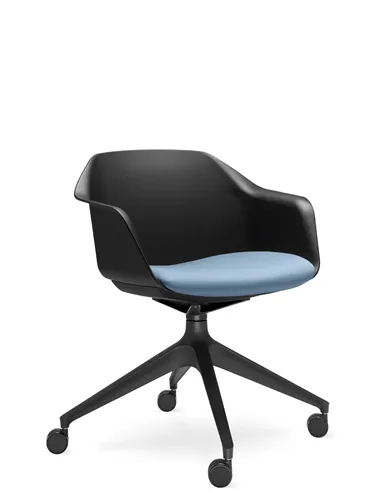 Кресло для посетителя LD SEATING RIVA RI-01, F02-BL, с мягким сиденьем