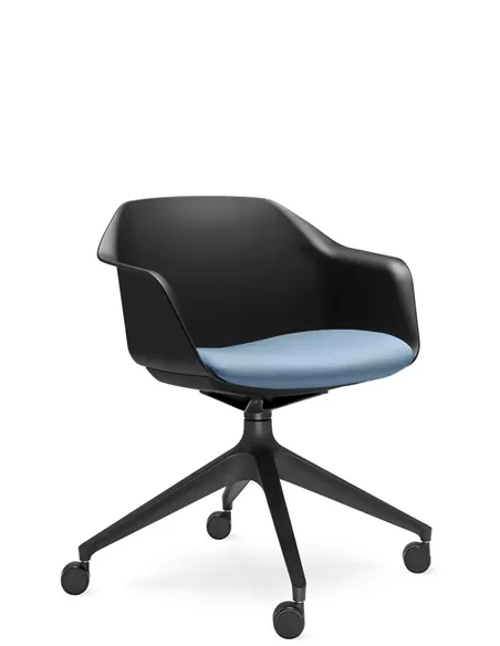 Кресло для посетителя LD SEATING RIVA RI-01, F02-BL, с мягким сиденьем