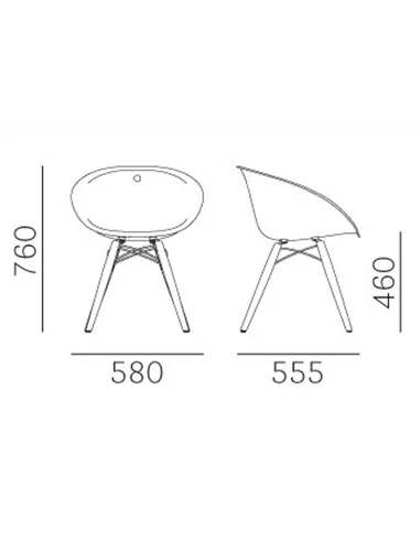 Стул PEDRALI GLISS WOOD 904 белый