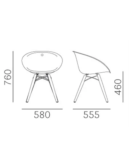 Стул PEDRALI GLISS WOOD 904 белый