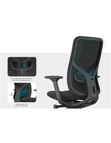 Крісло KRESLALUX ANTLER EAN-001B BLACK, ергономічне