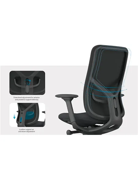 Крісло KRESLALUX ANTLER EAN-001B BLACK, ергономічне