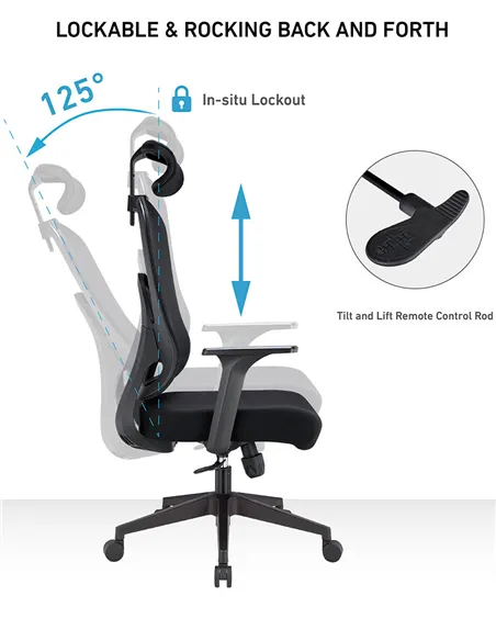 Крісло KRESLALUX GO-SIT 645-1A BLACK, ергономічне
