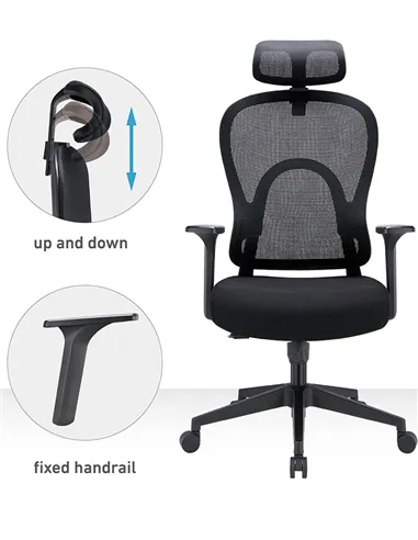 Крісло KRESLALUX GO-SIT 645-1A BLACK, ергономічне