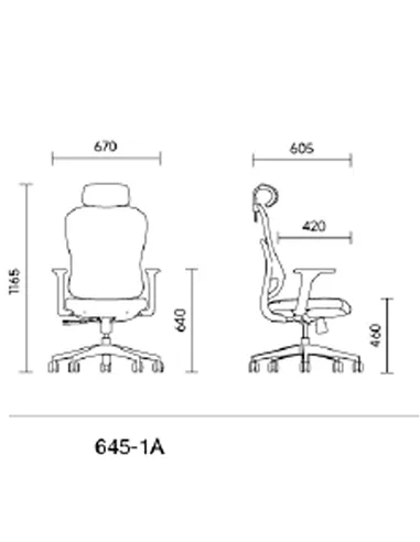 Крісло KRESLALUX GO-SIT 645-1A BLACK, ергономічне