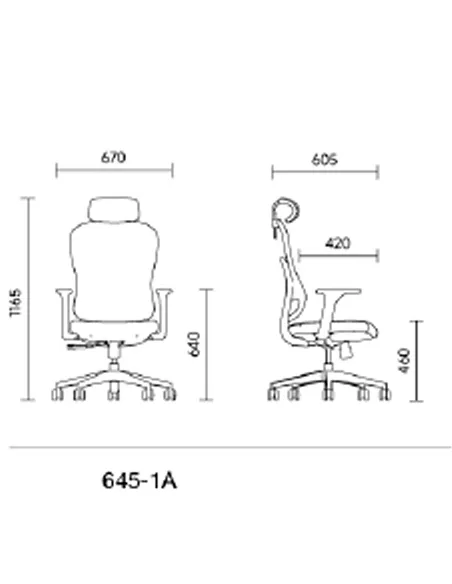 Крісло KRESLALUX GO-SIT 645-1A BLACK, ергономічне