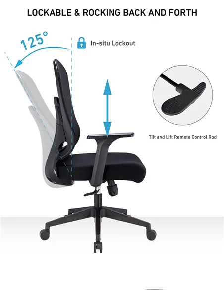 Крісло KRESLALUX GO-SIT 645-1B BLACK, ергономічне