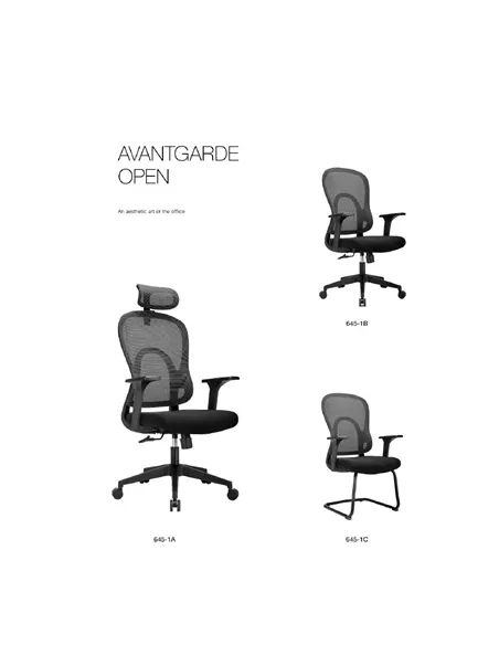 Крісло KRESLALUX GO-SIT 645-1B BLACK, ергономічне