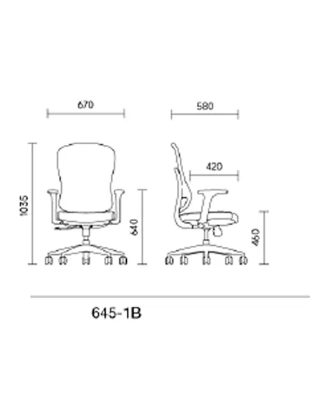 Крісло KRESLALUX GO-SIT 645-1B BLACK, ергономічне