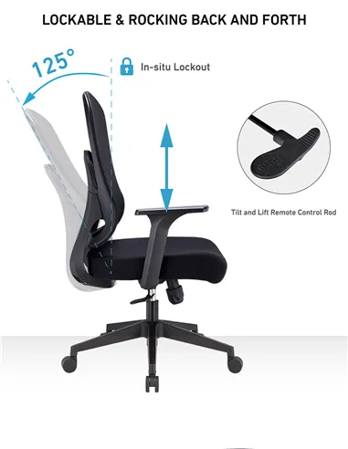 Кресло KRESLALUX GO-SIT 645-1B LIGHT GREY, эргономичное
