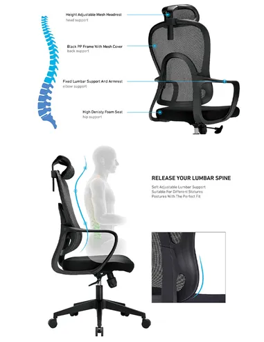 Крісло KRESLALUX GO-SIT 645-A LIGHT GREY, ергономічне