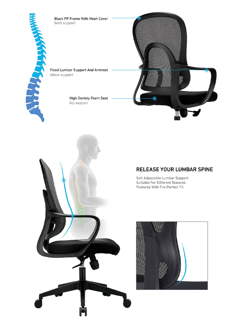 Крісло KRESLALUX GO-SIT 645-B BLACK, ергономічне
