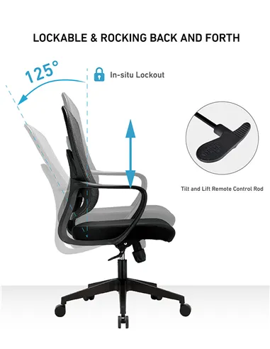 Крісло KRESLALUX GO-SIT 645-B BLACK, ергономічне