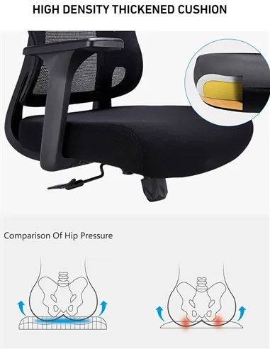 Крісло KRESLALUX GO-SIT 645-B BLACK, ергономічне