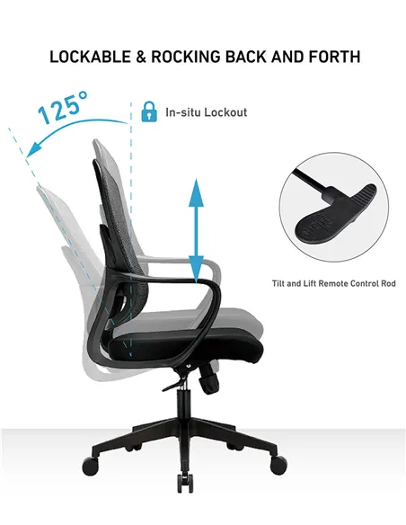 Крісло KRESLALUX GO-SIT 645-B LIGHT GREY, ергономічне