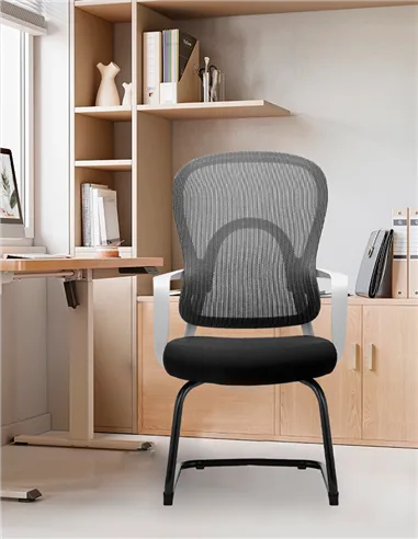 Крісло KRESLALUX GO-SIT 645-C LIGHT GREY, для відвідувача, на полозах